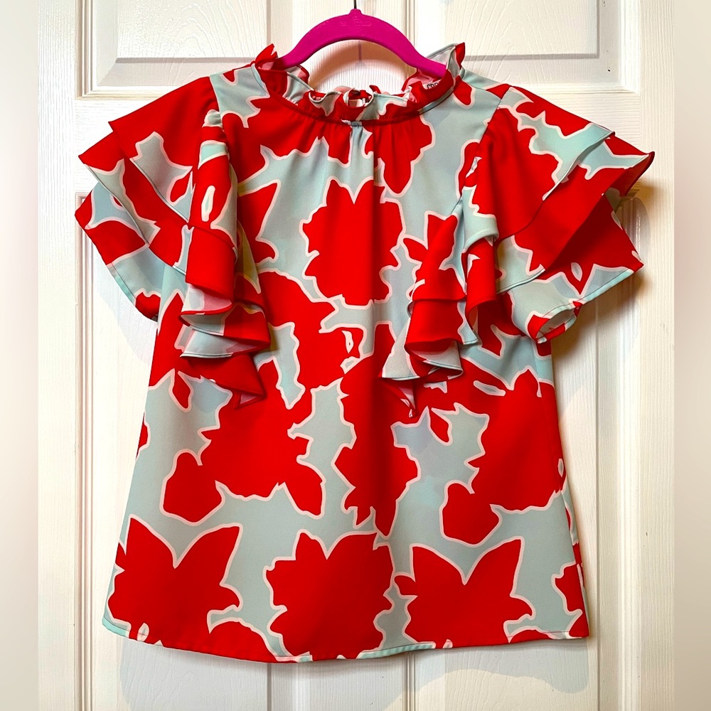 Crosby by Mollie Burch Ruffled Sleeves Top